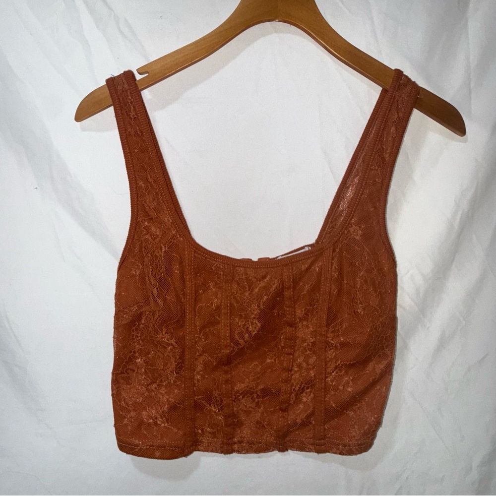 Rue21 Rust Lace Crop Camisole Tank